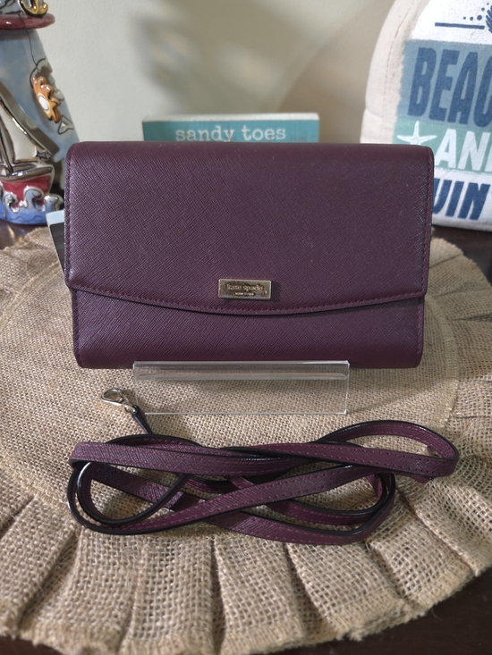 kate spade Handbags - EUC Kate Spade Plum Saffiano Crossbody Wallet